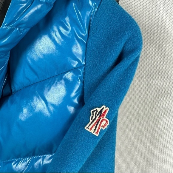 Moncler Maglia Grenoble Cardigan Fleece Jacket Bright Blue Size Small - Picture 9 of 11